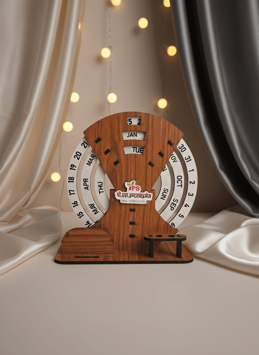 Premium Corporate Wooden Desk Calendar