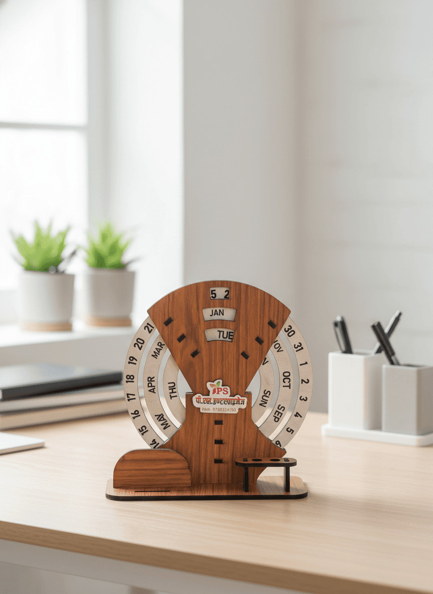 Corporate Logo Wooden Infinite Calendar