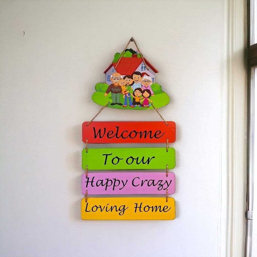 Wooden Wall Hanging Happy Home