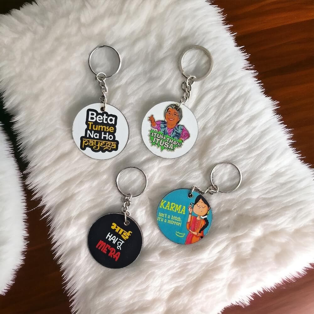 Bollywood Dialogue Keychains (Pack of 4)