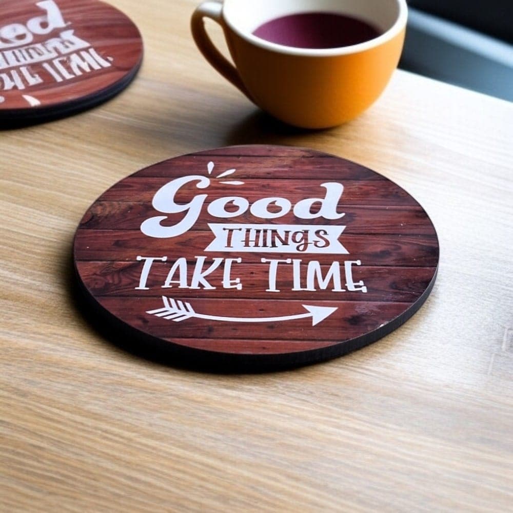 Premium Wooden Tea Coasters Set of 6 – Perfect for Tea Cups, Coffee Mugs