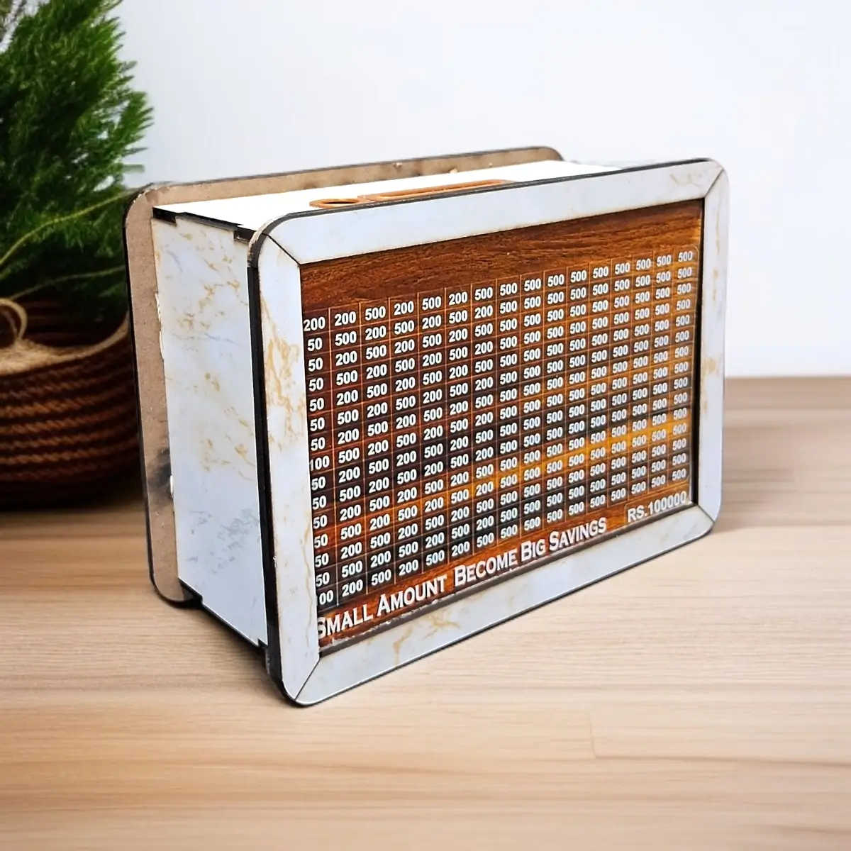 Wooden Money Savings Box